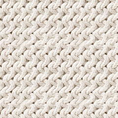 Truly seamless white knitted pattern canvas background