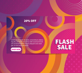 Flash sale 20% off banner design.Advertising banner design illustration