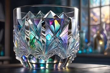 a-brilliant-glass-made-of-ice. Generative AI