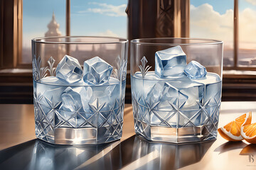 a-brilliant-glass-made-of-ice. Generative AI