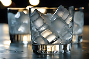 a-brilliant-glass-made-of-ice. Generative AI