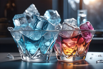 a-brilliant-glass-made-of-ice. Generative AI