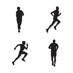 Fototapeta na wymiar Running Man Silhouette Vector Illustration