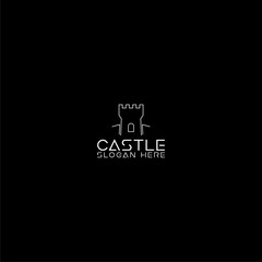 Castle template logo icon isolated on dark background
