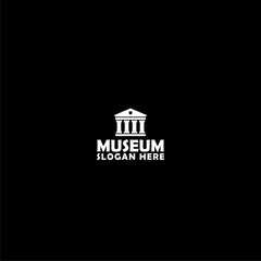 Museum logo template icon isolated on dark background