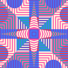 vector modern illusion colorful geometric scarf pattern