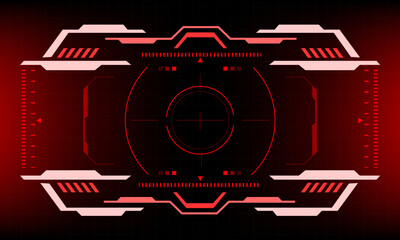 HUD sci-fi interface screen view red design virtual reality futuristic technology display vector