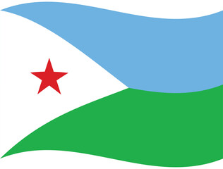 Djibouti flag wave. Djibouti flag. Flag of Djibouti