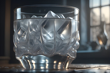 a-brilliant-glass-made-of-ice. Generative AI