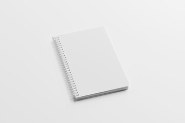 Coil binding notebook mockup. 3D rendering