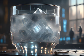 a-brilliant-glass-made-of-ice. Generative AI