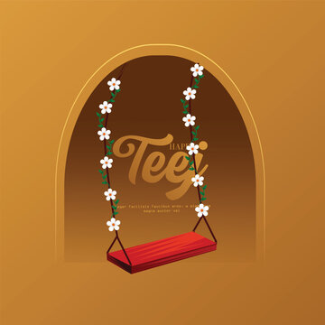 indian festival Happy Haryali Teej and Hartalika Teej