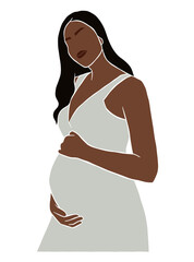 Abstract pregnant woman illustration. Vector illustration.