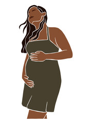 Abstract pregnant woman illustration. Vector illustration.