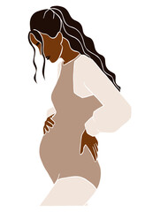 Abstract pregnant woman illustration. Vector illustration.