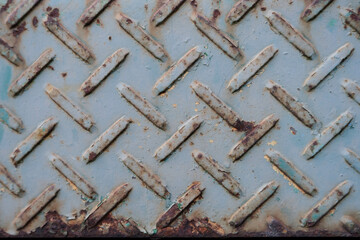 Metal flooring seamless pattern. Steel diamond plate, industry iron floor texture background.