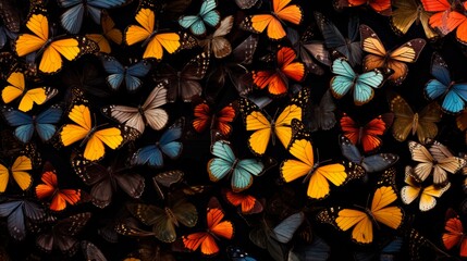 Beautiful background with colorful butterflies. Can be used as a banner or poster.