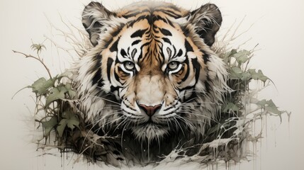 The Inquisitive Tiger: A Detailed Sketch