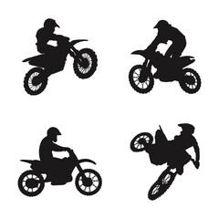 Motocross Silhouette Vector Illustration Collection