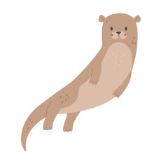 Cute otter in cartoon style