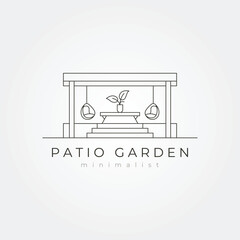 patio garden vector illustration design, modern terrace icon symbol design - obrazy, fototapety, plakaty