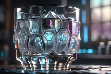 a-brilliant-glass-made-of-ice. Generative AI