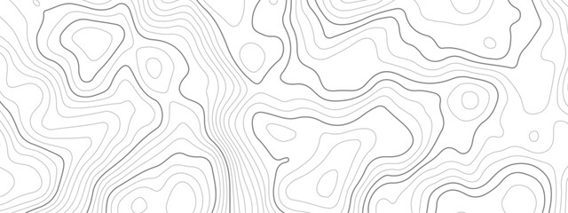 Fototapeta premium Abstract wavy topographic map contour, lines Pattern background. Wavy curve lines banner design. Topographic map and landscape terrain texture grid. Vector illustration.