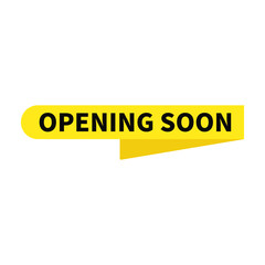 Opening Soon In Orange Ribbon Rectangle Shape For Announcement
