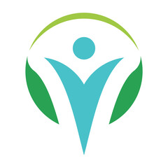 Blue and Green Healthy Life Logo