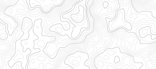 Abstract topographic contours map background. Topography white wave lines vector background. Topographic map Patterns, Topographic map and place for texture.  Wavy curve lines banner design.