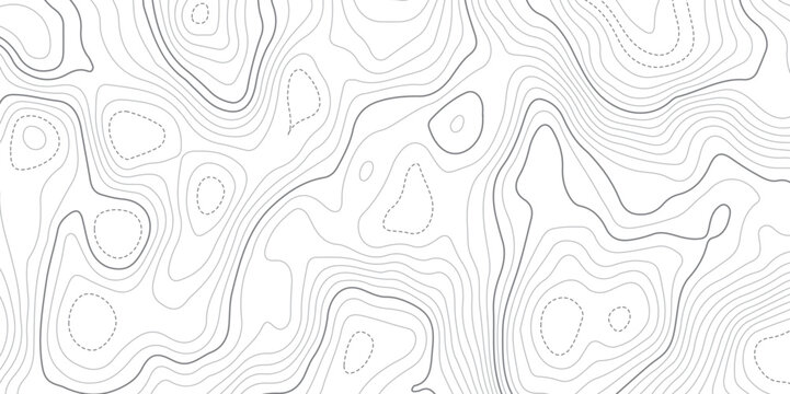 Abstract Topographic Contours Map Background. Topography White Wave Lines Vector Background. Topographic Map Patterns, Topographic Map And Place For Texture.  Wavy Curve Lines Banner Design.