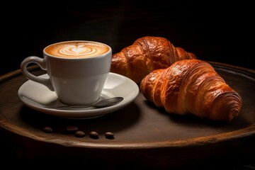 Morning Croissant and Cappuccino Delight breakfast