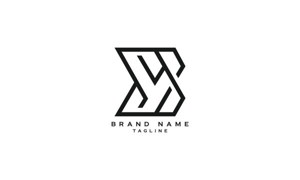 SYB, SBY, YSB, YBS, BYS, BSY, YB, BY, Abstract initial monogram letter alphabet logo design
