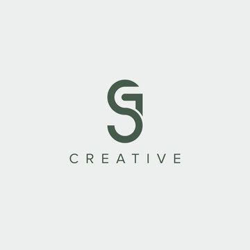 Modern minimal letter SJ JS logo design template - vector.