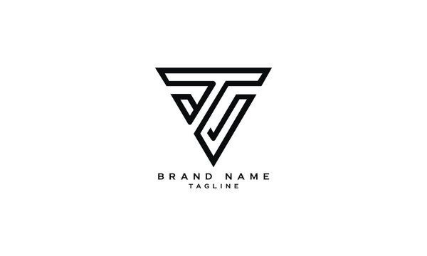 JTV, TJV, VTJ, VJT, TV, VT, JV, VJ, Abstract initial monogram letter alphabet logo design