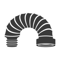 Corrugated pipe for toilet glyph icon isolated on white background.Vector illustration.