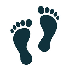 human footprint flat logo icon vector illustration modern design isolated on white background