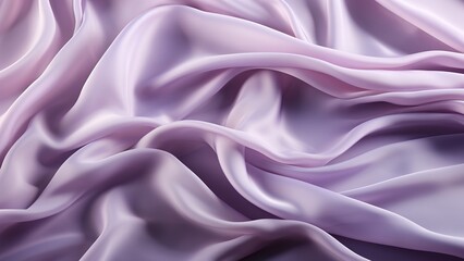 Obraz premium lavender, satin fabric curves wave lines background texture for web design,banner,business,curtain Generative AI