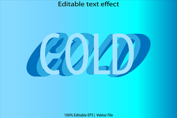 Cold editable text effect emboss flat blue style