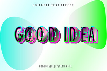 good idea editable text effect emboss Neon style