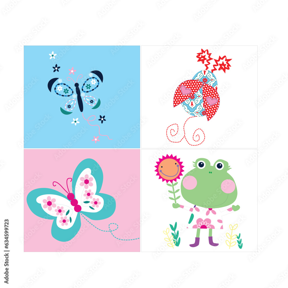 Wall mural  butterfly combo print vector art