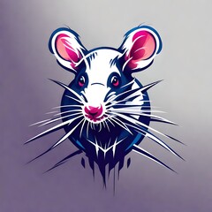 A logo for a business or sports team featuring a rat 
that is suitable for a t-shirt graphic.