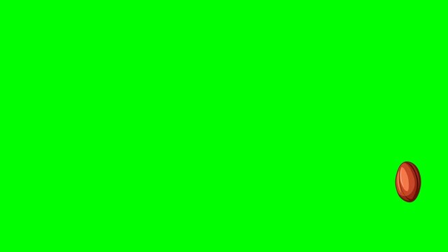 Single Rugby Bounch Animation Green Screen