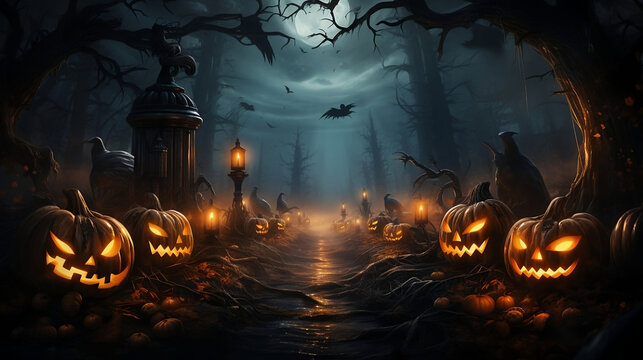 Halloween background. Generative AI