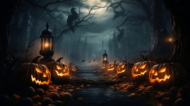 Halloween background. Generative AI