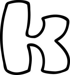 k lowercase alphabet line letter display font.