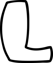 L capital alphabet line letter display font.