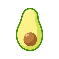 Funny cartoon avocado. Cute fruit. Vector food illustration isolated on white background