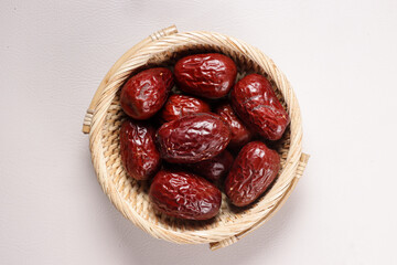 Kurma Merah or Chinese Red Dates or Angco is Dried Unabi Fruit or Jujube For Chinese Medicine.