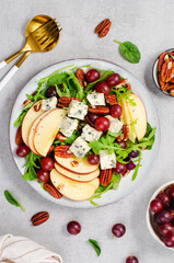 Fresh Apple Salad with Blue Cheese, Grapes, Pecans and Salad Mix, Fall Salad, Comfort Food
